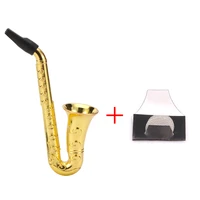 10pcs wholesale saxophone shape pipe with filter tobacco pipes smoking cigarette accessories for men smoke herb tool
