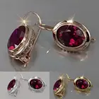 Женские серьги с красными бриллиантами, 1 пара, украшение в виде камня, ювелирные изделия, C7R6