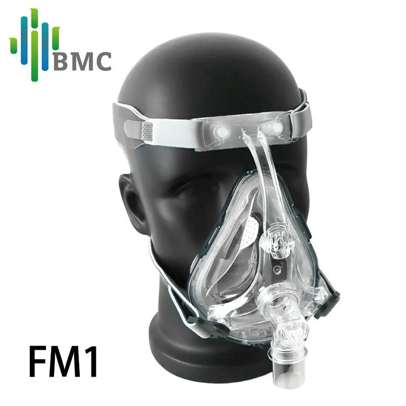 BMC FM1 Full Face Mask Медицинская рото носовая маска силиконовогогели для терапии храпа с