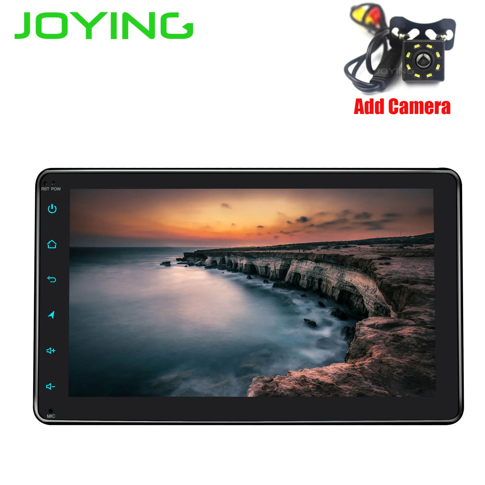 Add Camera Радуясь " gps навигация 1024*600 головное устройство один Din Универсальный Android 8,1 Intel Восьмиядерный автомобильный стерео радио мультимедийный плеер - Цвет: Add Camera