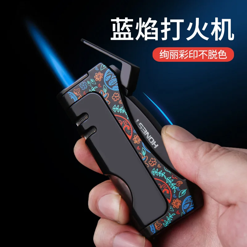 

Torch Turbo Jet Cigar Lighter Big Flame Cigar Refillable Gas Pipe Lighter Windproof Metal Spray Gun Cigarette Lighter Men's Gift