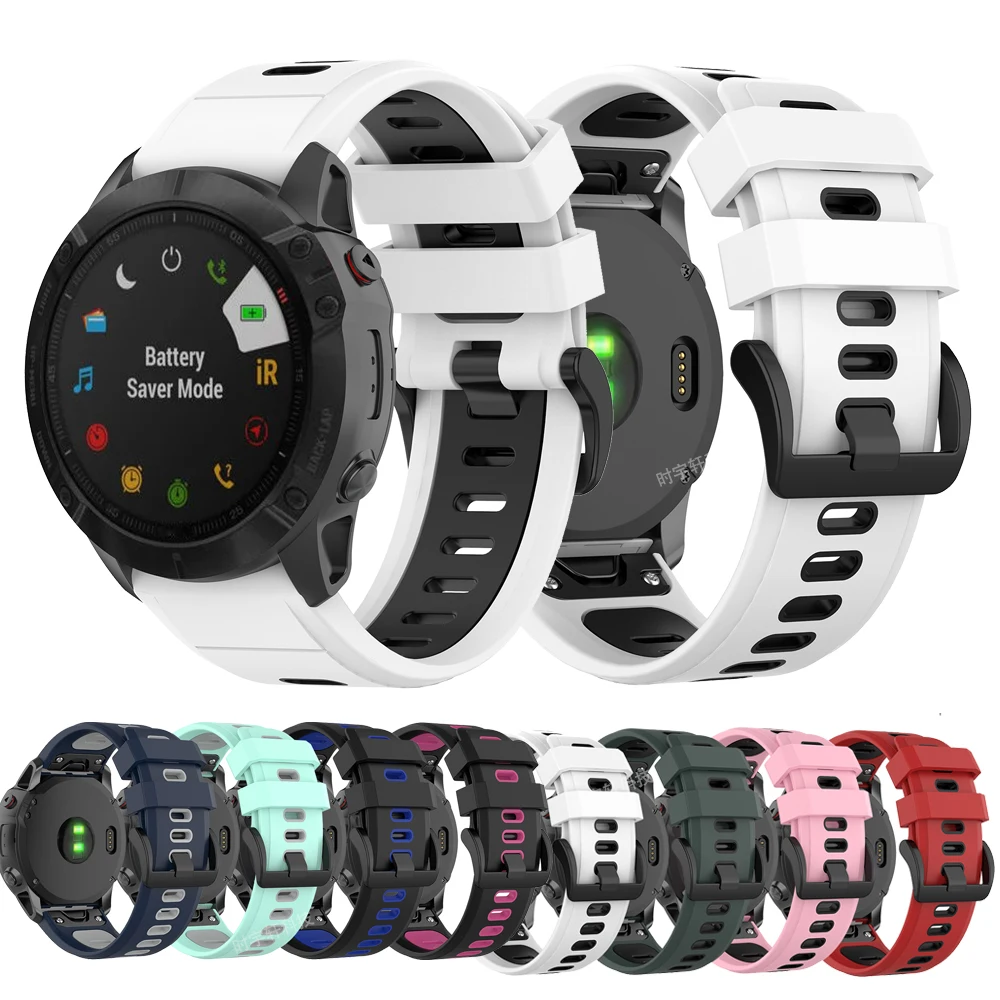 Ремешок силиконовый для Garmin Fenix 6 6X Pro 5 5X Plus 3hr быстросъемный браслет наручных