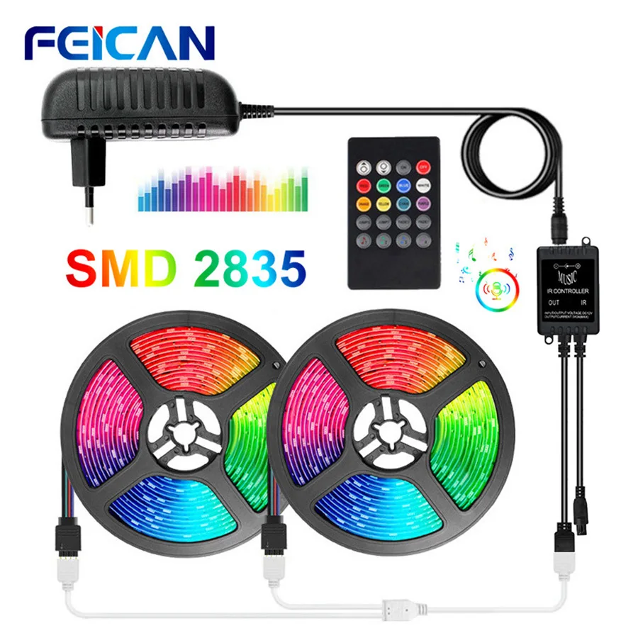 Светодиодная лента для музыкальной синхронизации 10 м/32 8 фута 2835 RGB светильник
