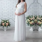 Однотонное Платье для беременных, длинное кружевное Платье для беременных