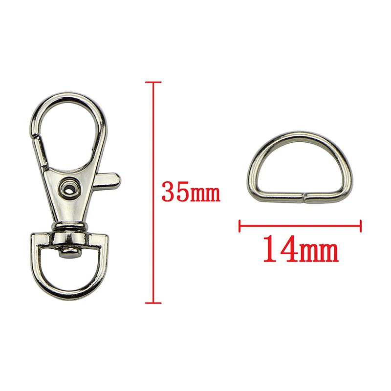 

(30pcs Clasps +30pcs D Ring ) Metal Lobster Trigger Swivel Clasp Hooks Clip Buckle Jewelry Making Arts Crafts Key Ring Keychain