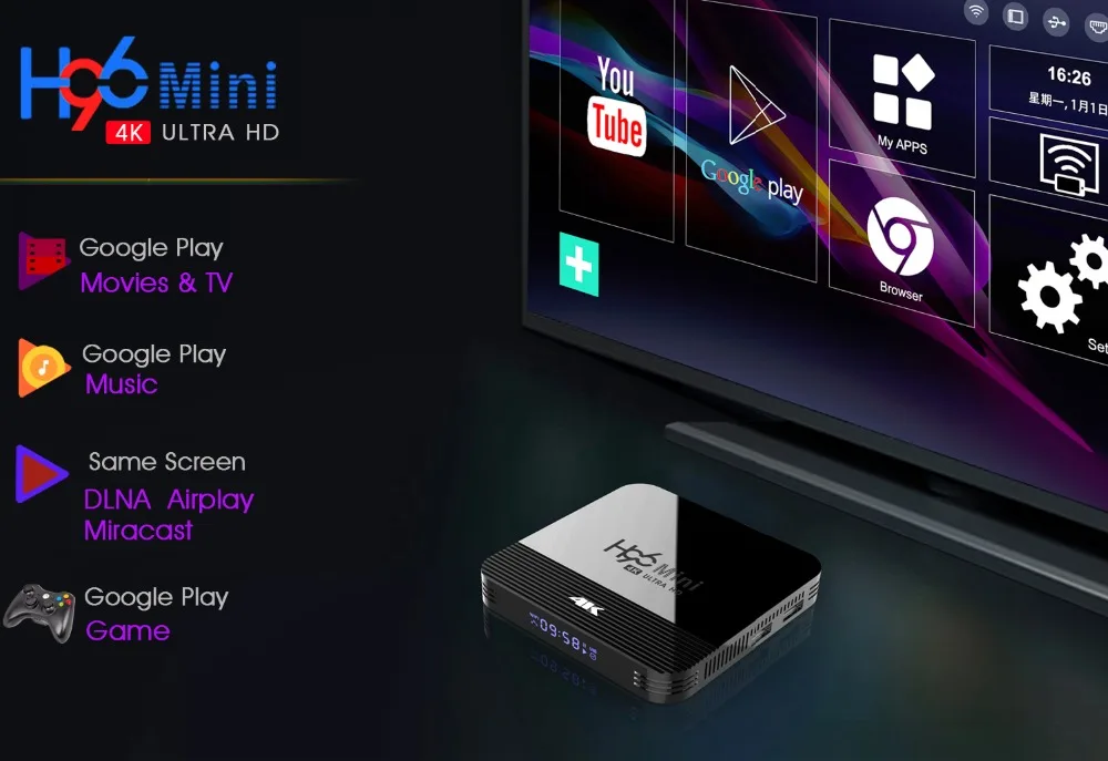 H96 мини H8 Android 9,0 ТВ приставка RK3228A 4K Смарт ТВ приставка H.265 двойной Wifi Android приставка Google плеер IP ТВ Медиаплеер BT4.0