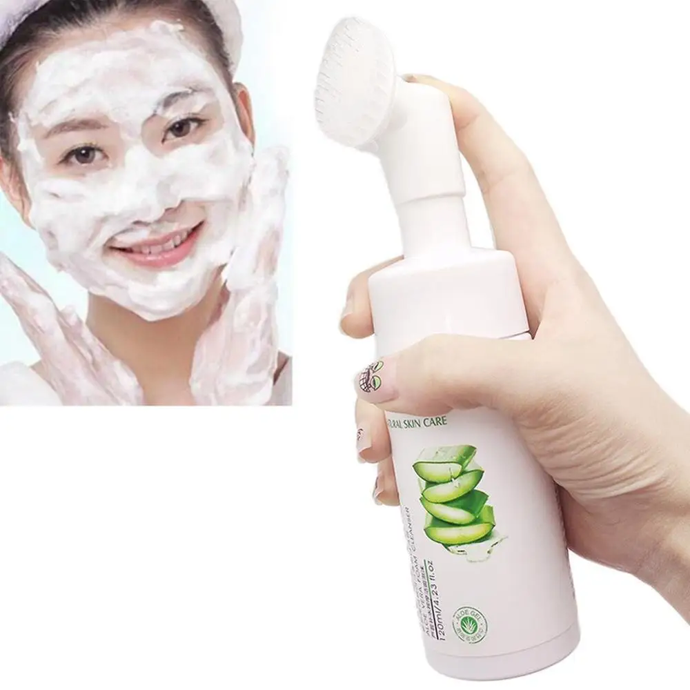 

120ml Aloe Vera Cleansing Foam anti-aging natural gel. Facial cleanser, deep cleaning, women's skin care and beauty products