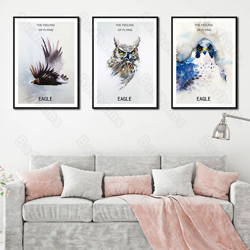 

Waterproof Ink Painting Eagle Animals Painting Sofa Background Wall Bedroom Dining Hall Corridor Porch Canvas Hanging Painting