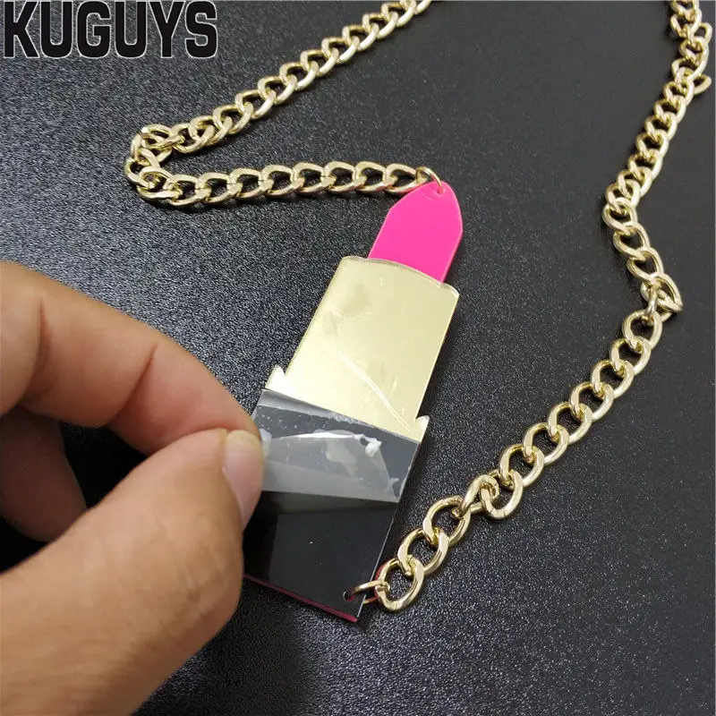 KUGUYS модные ювелирные изделия акриловая хип-хоп большая Подвеска Ожерелье для
