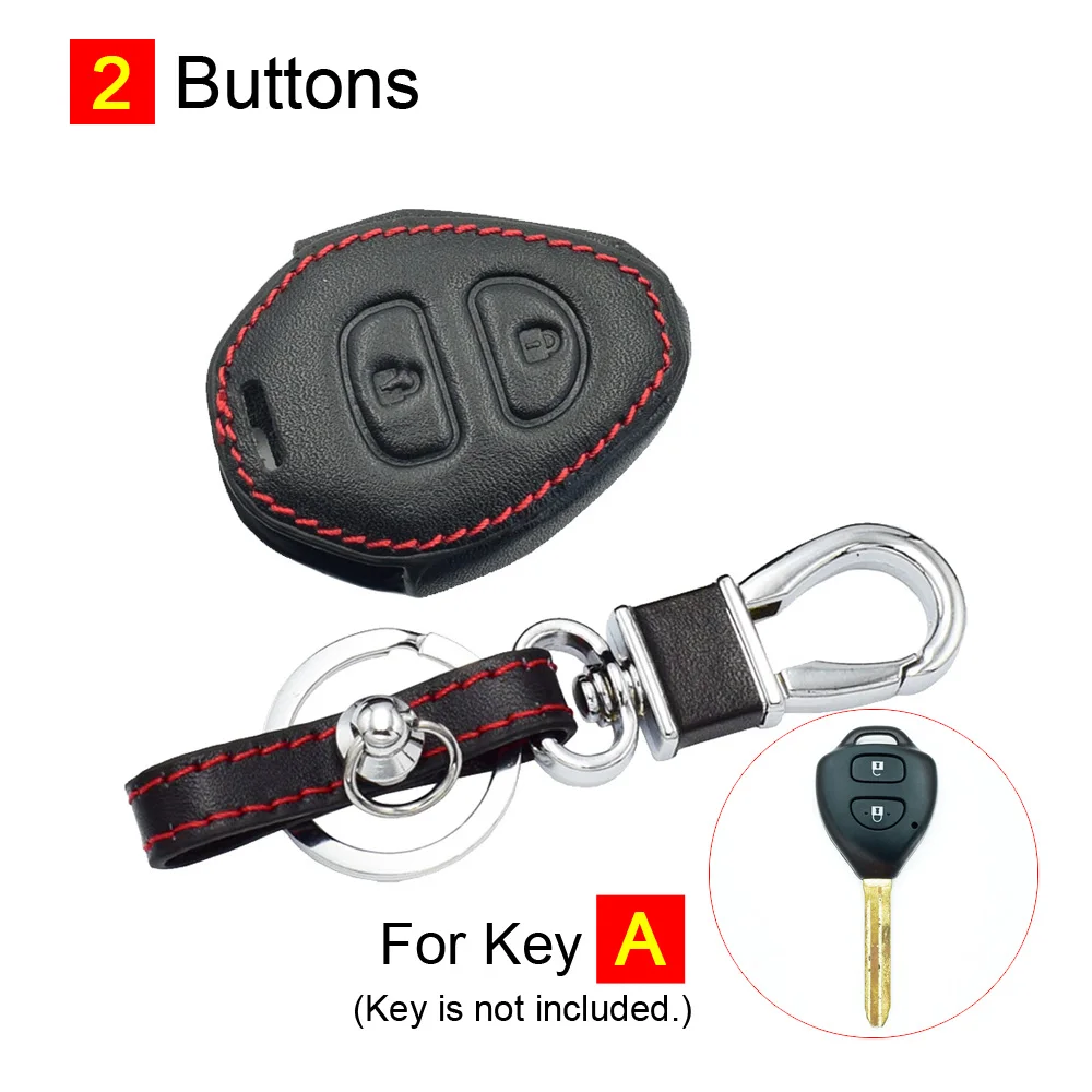 

Кожаные чехлы для автомобильных ключей ATOBABI для Toyota Camry Yaris Prado Corolla 2, 3, 4 искусственных держателя