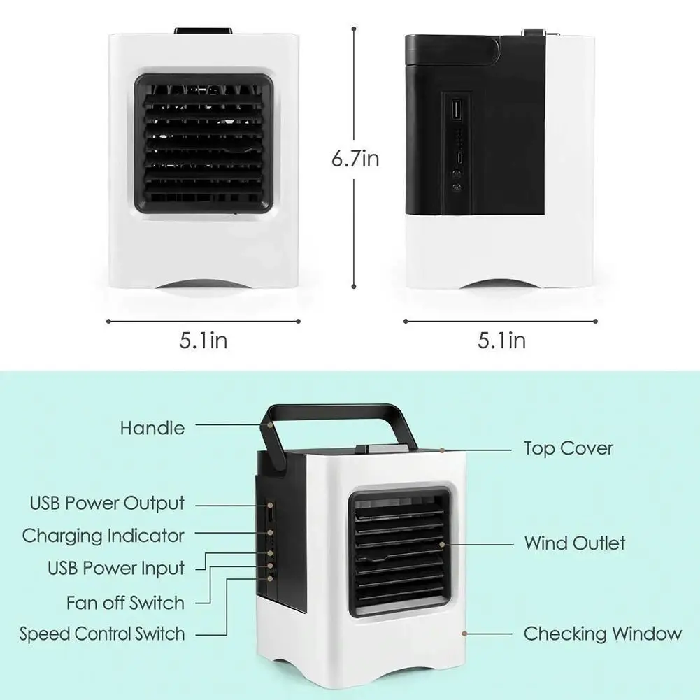 

Mini USB Air Conditioner Fan Air Cooler Dormitory Home Office USB Electric Fan