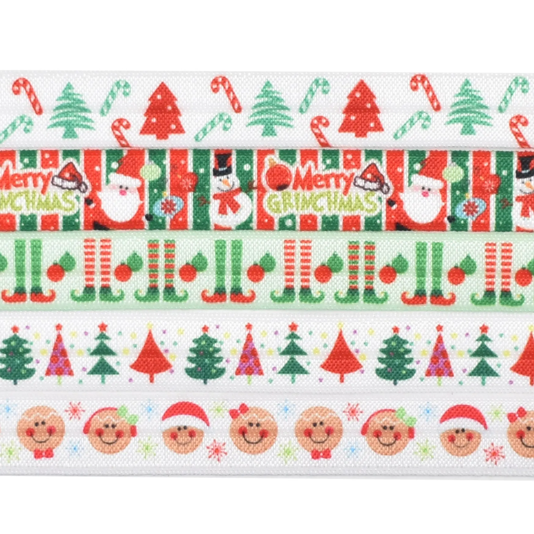 Теплопередающая Рождественская серия 5/8 дюйма 16 мм эластичная Складная лента 100