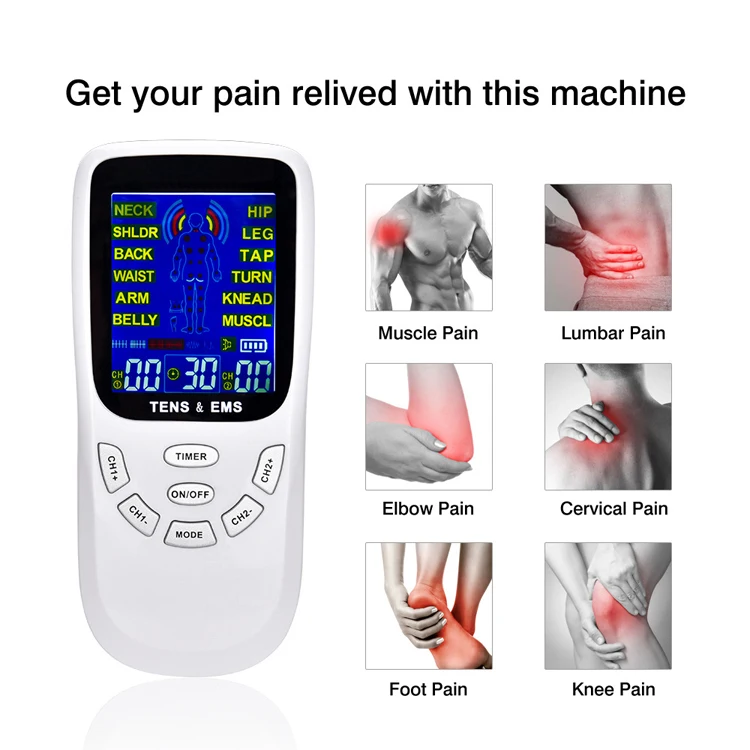 

TENS Physiotherapy Body Massager Pulse Dual Channel Ems Acupuncture Body Massage Digital Therapy Machine Relax Massager
