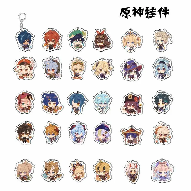 

Аниме Genshin Impact Xiao Ху Тао кейя Барбара дилук Q версия акриловый брелок Подвеска мультяшный школьный подарок