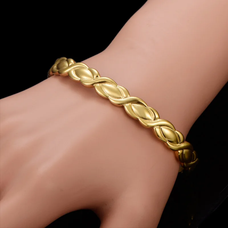 Магнитный медный браслет с витым узором лечебный биотерапевтический