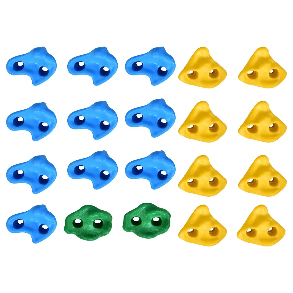 

20Pcs Multi-colour Textured Climbing Rocks Wall Stones Kids Assorted Kit Bolt
