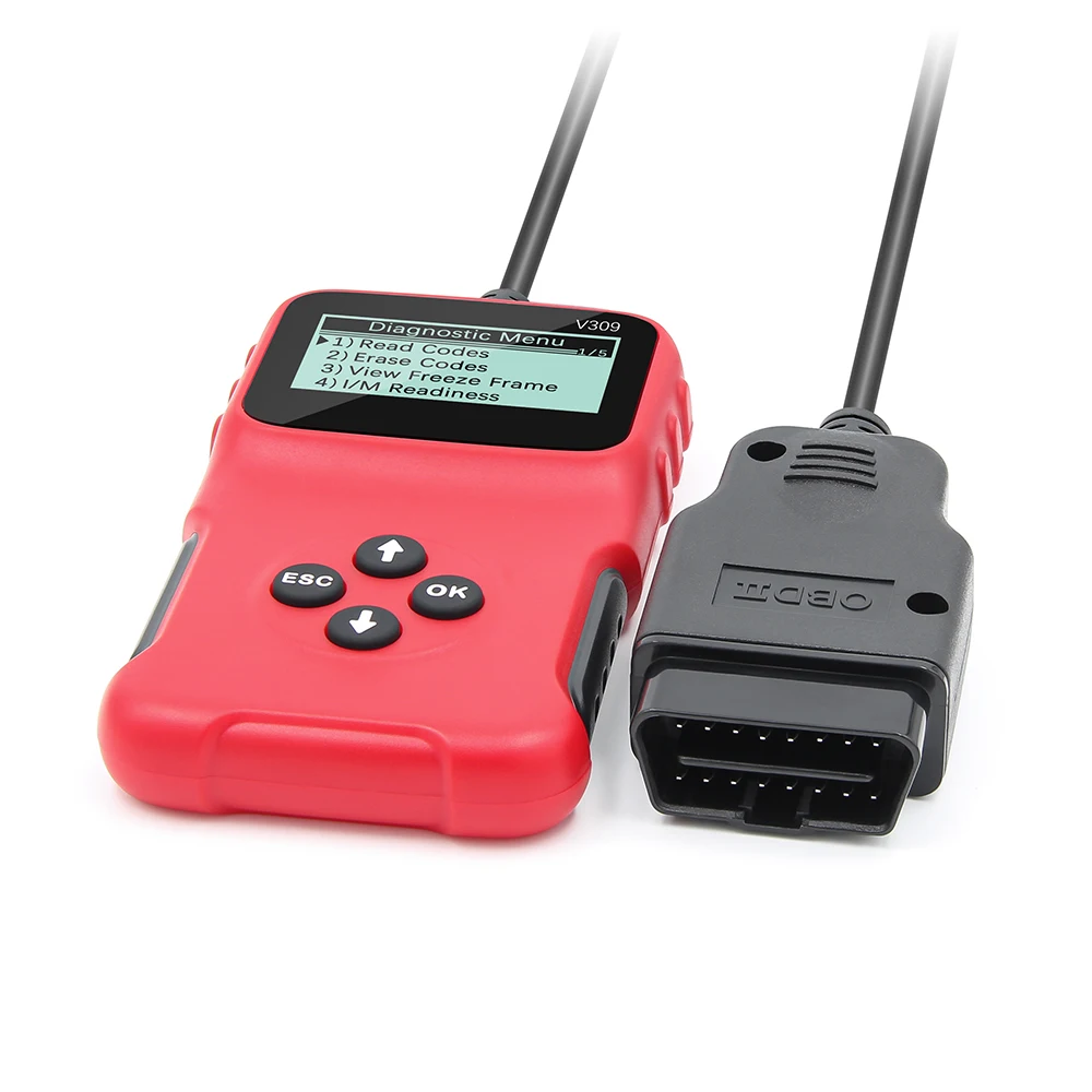 Считыватель кодов V309 Считывание/очистка кода неисправности I/M DTC OBD2 считыватель