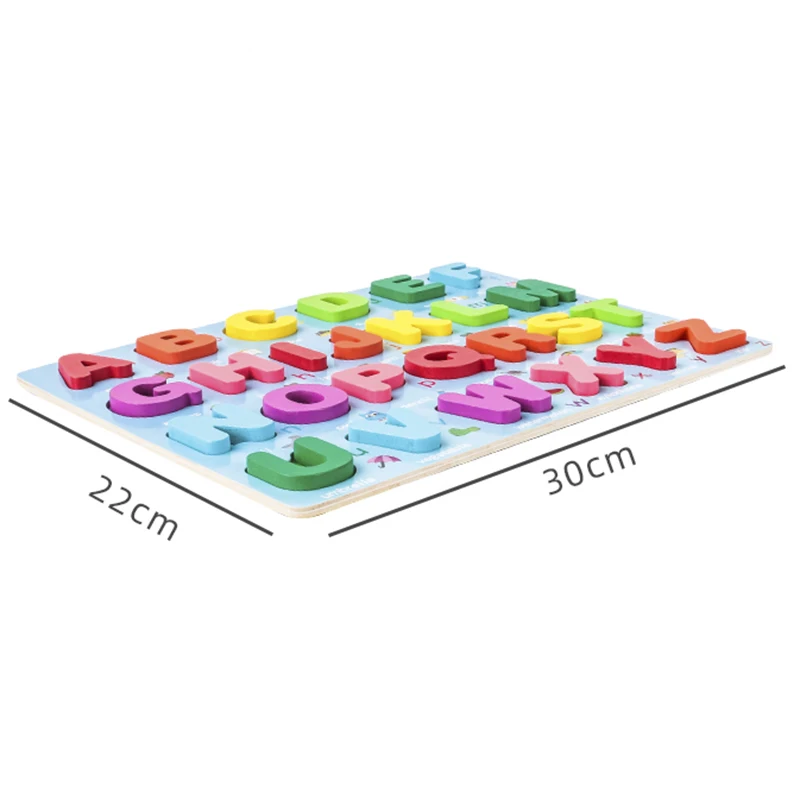 

3D Wooden Puzzle Montessori Number Alphabet Shape Pairing Cognitive Game Preschool Educational Toys Gift for Children Present