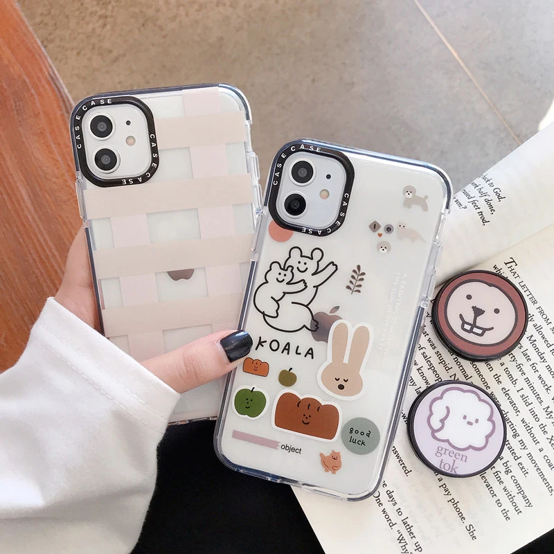 Cute Lion Colorful Bumper Phone Case for iPhone 11 Pro XS Max XR X 7 8 Plus Soft TPU Transparent Holder Stand Back Cover Coques |