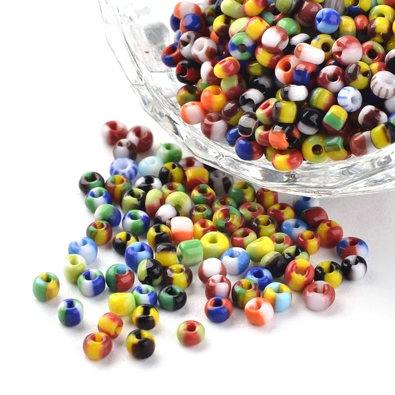 35 стилей на выбор 2 цвета 50 г 8/0 непрозрачные круглые цветные стеклянные бусины 5 ~