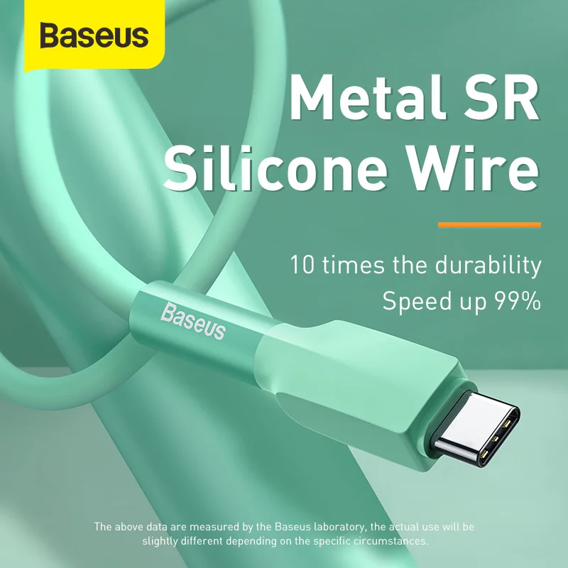 Baseus Type C кабель 3A Быстрая зарядка для Samsung S20 S10 S9 Xiaomi One Plus USB-C Sillca гелевый