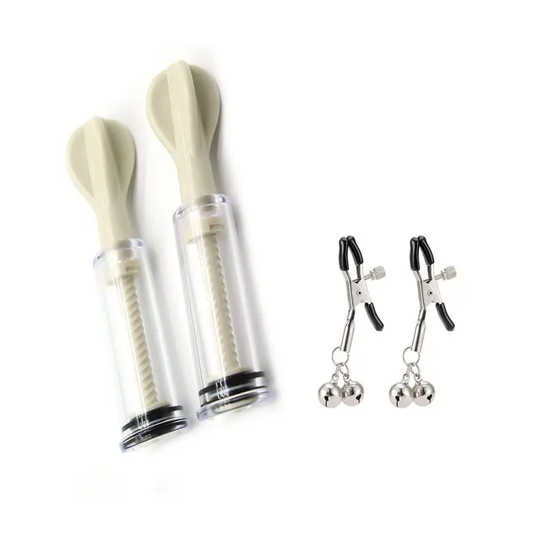 Комбо вакуумные всасывающие зажимы для сосков усилитель + звонок БДСМ игры в