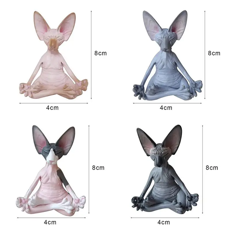 6x4x8 см чудесная статуэтка Будды кошки для медитации йоги счастливое искусство