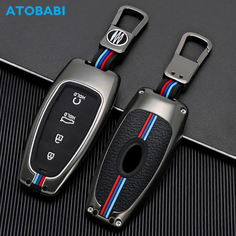 Zinc Alloy Car Key Case 3 4 Buttons Smart Keychain Remote Control Protector Cover For Hyundai Tucson Azera 2021 Sonata 2019 2020