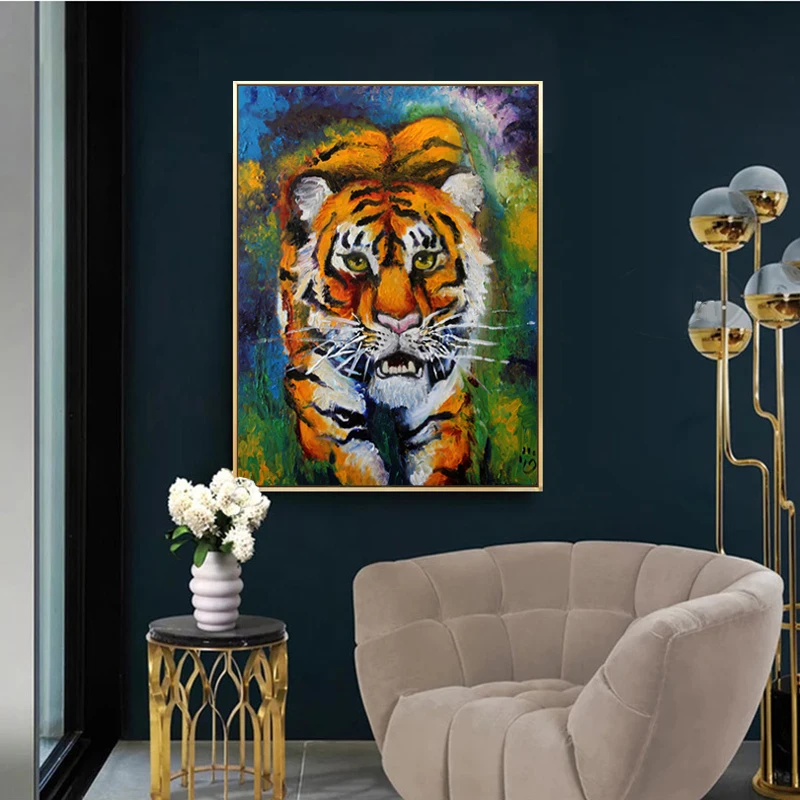 Тигра Настенная живопись на холсте картины для Гостиная стены Печать