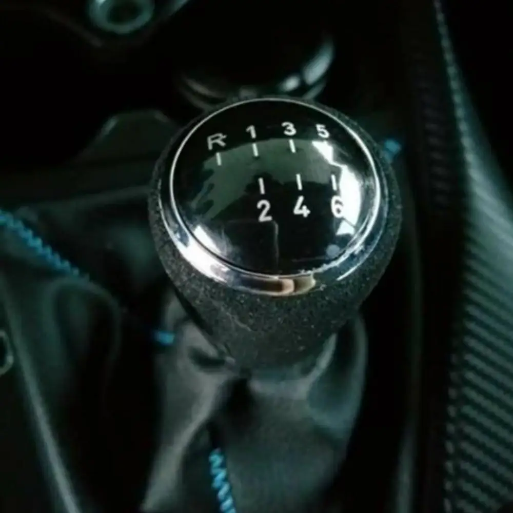 

1pcs Black Gear Shift Knob PU Leather + PVC 5/6 Speed Gear Shift Knob Auto Replacement Parts Fit for-BMW E81 87 E46 E90 E91 E9