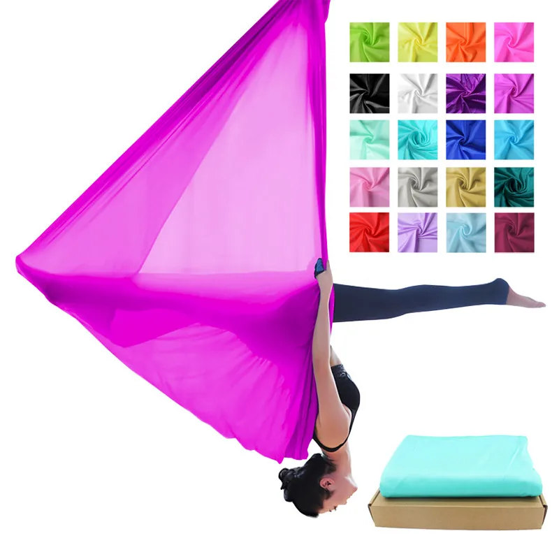 PRIOR FITNESS 5 Meters Yoga Hammock fabric 20 colors Nylon Tricot Yoga belt swing Anti Gravity Aerial Silks