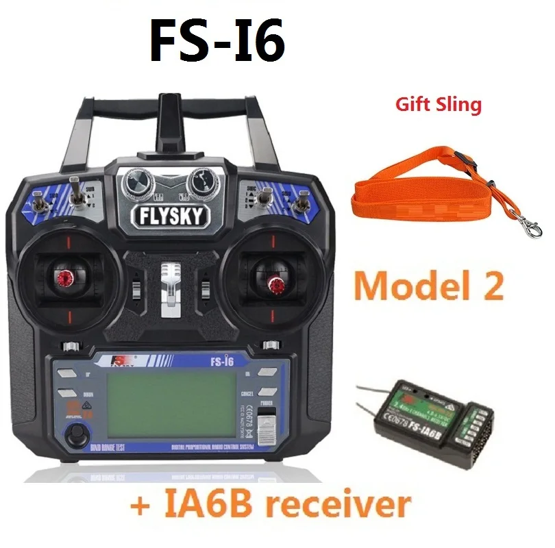 FS-I6 ia6b model2 FS Flysky I6 FS-i6 2,4G 6ch передатчик RC контроллер с iA6B X6B A8S IA6 iA10B приемник для самолета Heli UAV лодка - Цвет: FS-I6 ia6b model2