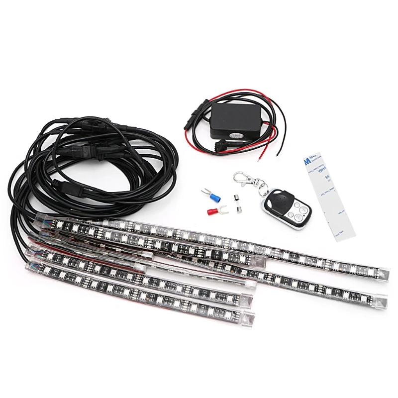 

2021 New 8 Pcs 5050 SMD Strip Flexible RGB Flashing Light LED Remote Control Motorcycle