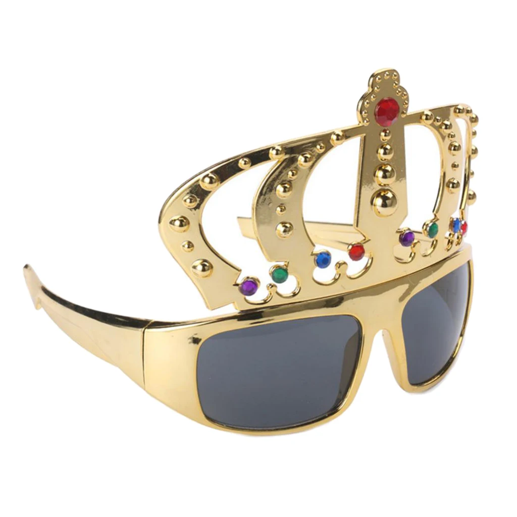 

Novelty Girls Gold Queen Crown Shaped Sunglasses Funny Eye Glasses Costume