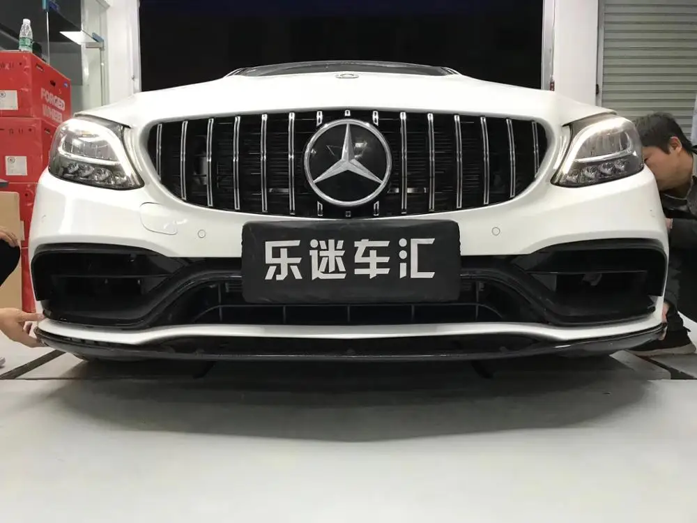 

W205 to c63s 2019 body kit for Mercedes benz C class 4 door body parts bumper front lip grille 2015 2016 2017 2018 2019