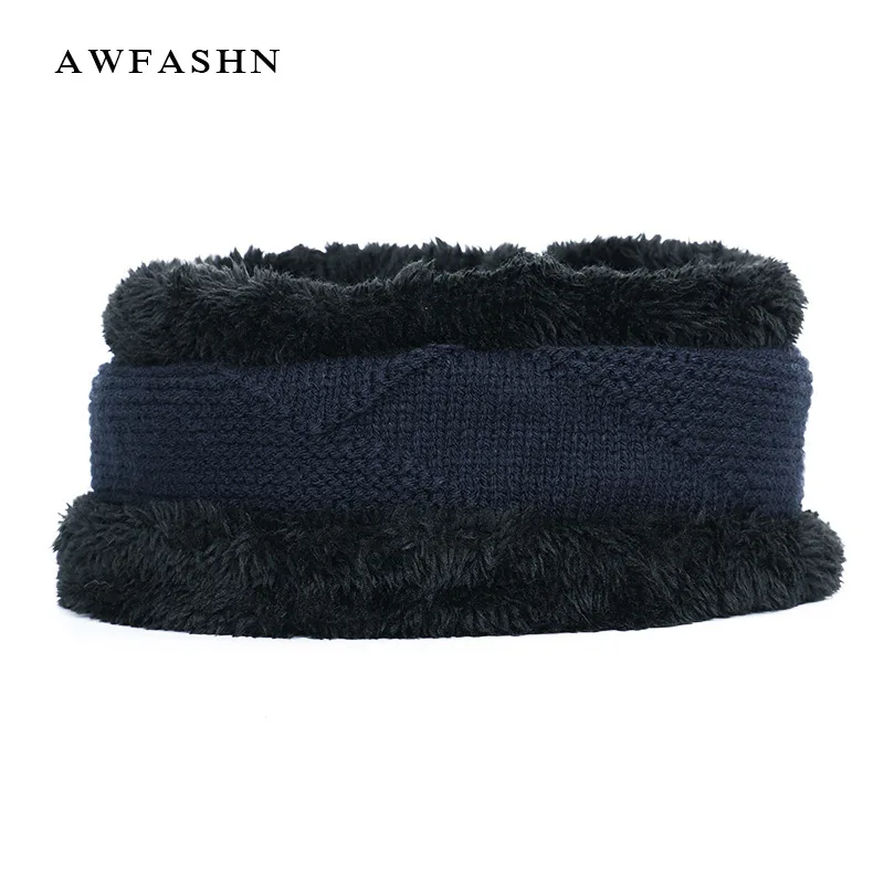 Новинка 2019 зимний шарф кольцо вязаная шерстяная шапка набор женский мужской