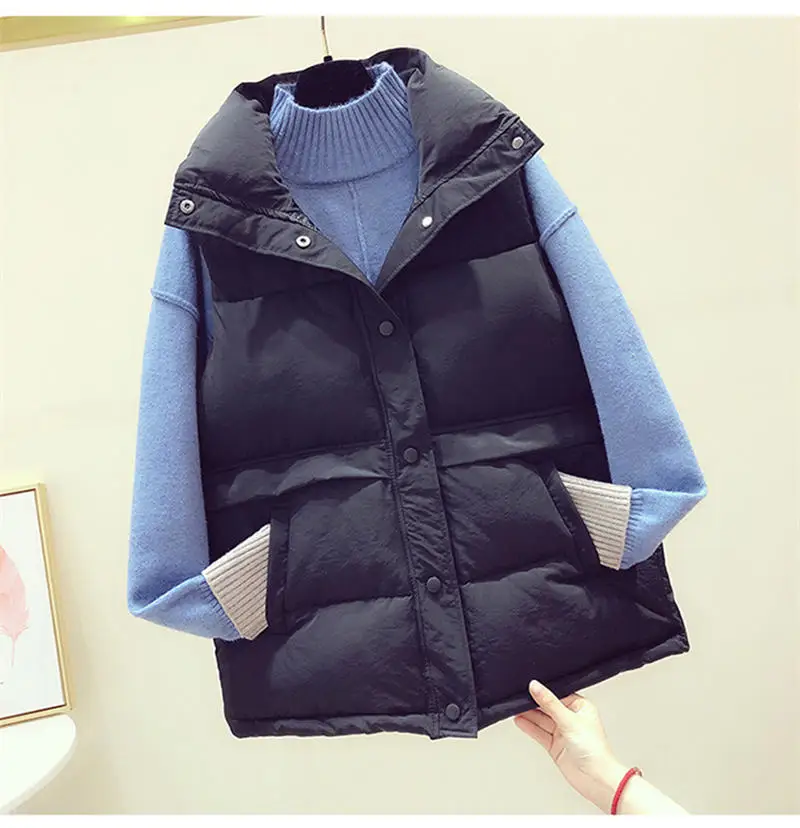 5 Vest Новая осенняя и зимняя женская пуховая хлопковая жилетка, без рукавов теплый утепленный жилет женская верхняя одежда Свободный жилет пальто для женщин Q1843 - Цвет: 5 Vest