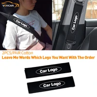 vehicar 2pcs customized car logo cotton car seat belt cover seat belt pads shoulder protector car accessories universal