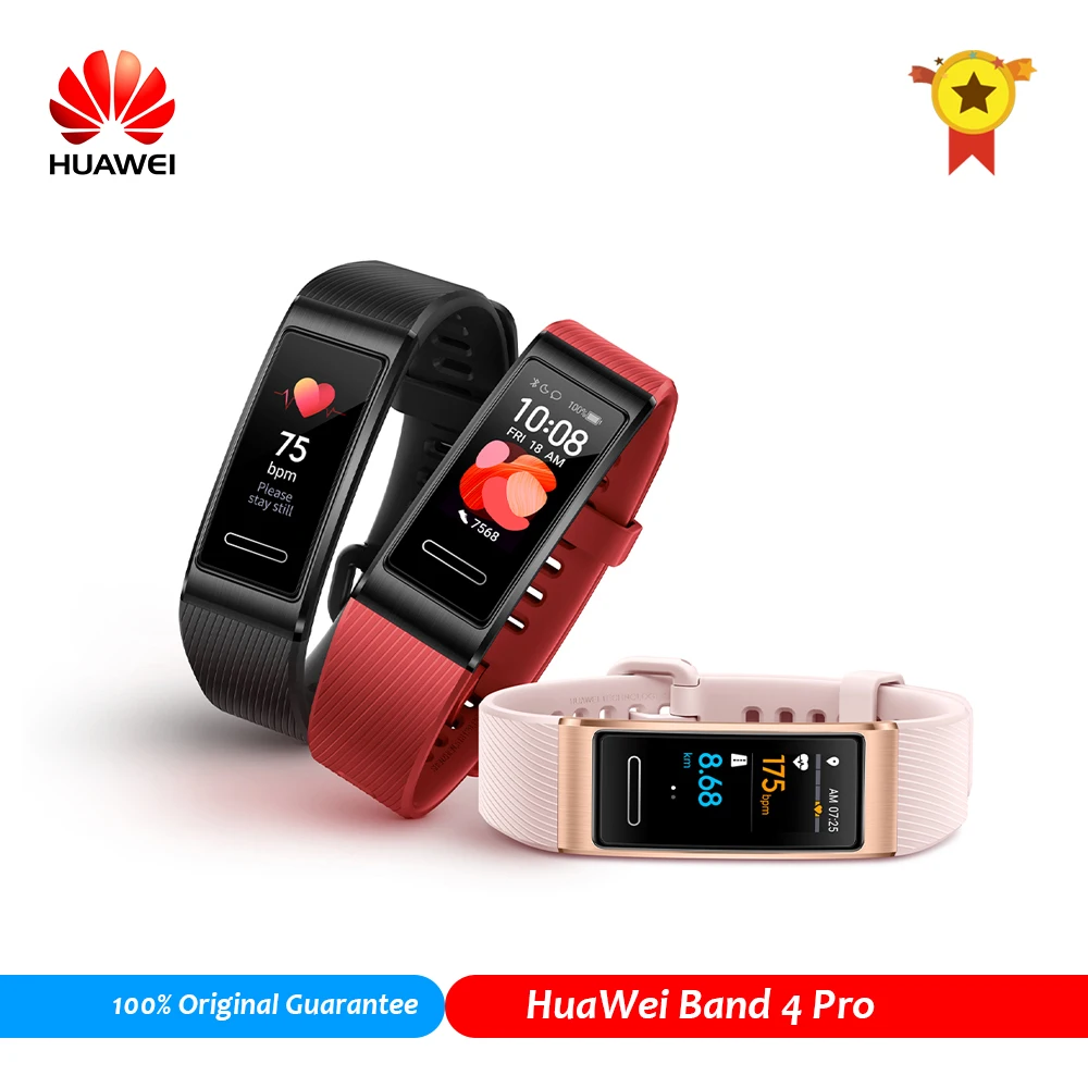 Смарт-браслет Huawei Band 4 Pro встроенный GPS NFC датчик пульса трекер активности умный