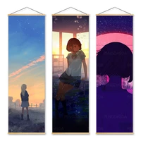 home decoration your name modern wall art sad picture wooden scroll hanging painting print anime role canvas poster living room