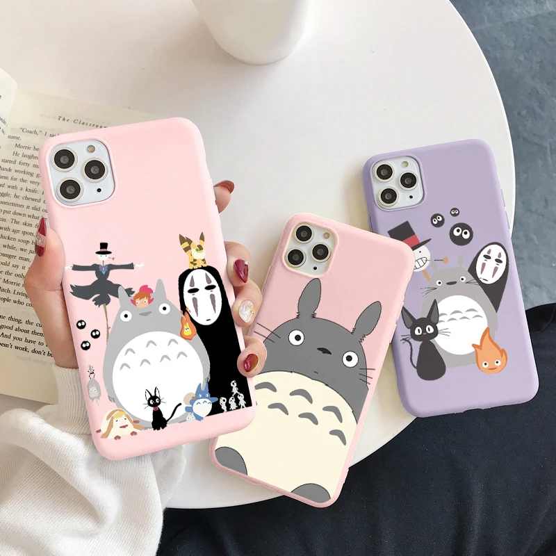 Милый чехол для телефона Miyazaki с аниме Тоторо iPhone 13 12 11 Pro Max Mini XR XS MAX X 10 8 6 6S 7 Plus SE 2020
