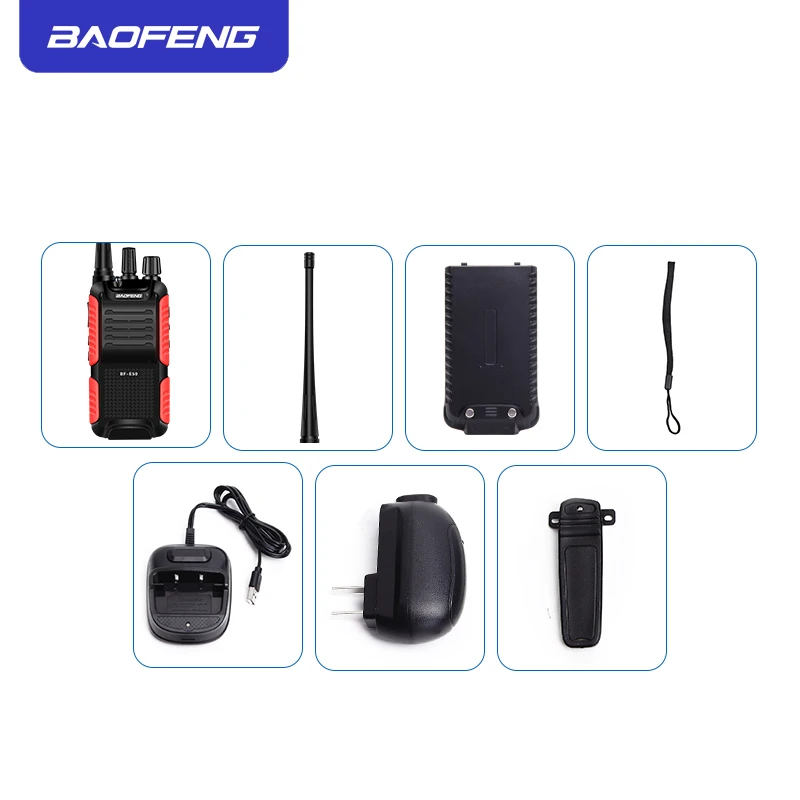 

2Pcs Baofeng BF-999S ad alta potenza 8W 4800mAh Two-way Radio walkie talkie 10km CB Radio FM Ricetrasmettitore UHF Marine Radio