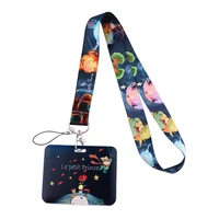 lx639 anime lanyard neck strap rope for mobile cell phone id card badge holder with keychain keyring gift