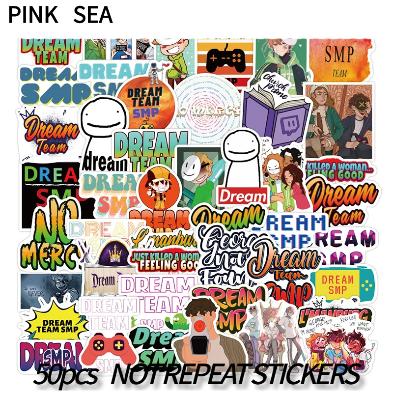 10/30/50Pcs/Set Dream Smp Cartoon Waterproof Graffiti Stickers For Skateboard Refrigerator Computer Notebook Children