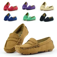 Childrens Loafer Slip-on Soft Suede Leather Boys Flat Oxford Driver Boat Shoes New Spring Summer Baby Kids Little Girls Moccasin