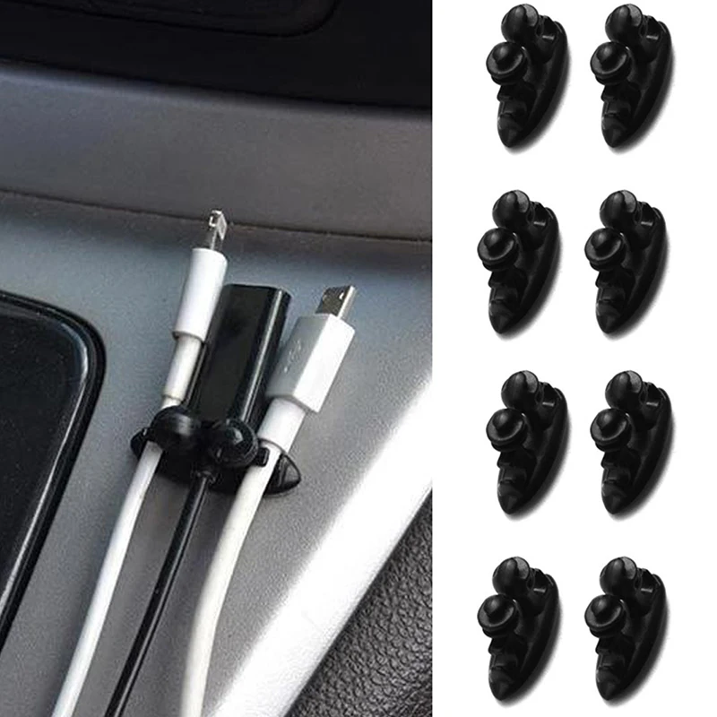 

8PCS/Set Mini Adhesive Car Charger Line Clasp Clamp Headphone/USB Cable Car Clip