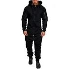 Комбинезон мужской с капюшоном, однотонный комбинезон с длинным рукавом, одежда для улицы