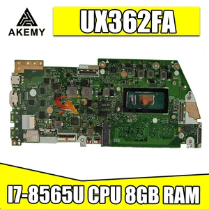 akemy ux362fa original mainboard i7 8565u cpu 8gb ram for asus ux362fa el142t zenbook flip ux362 laptop mainboard motherboard free global shipping