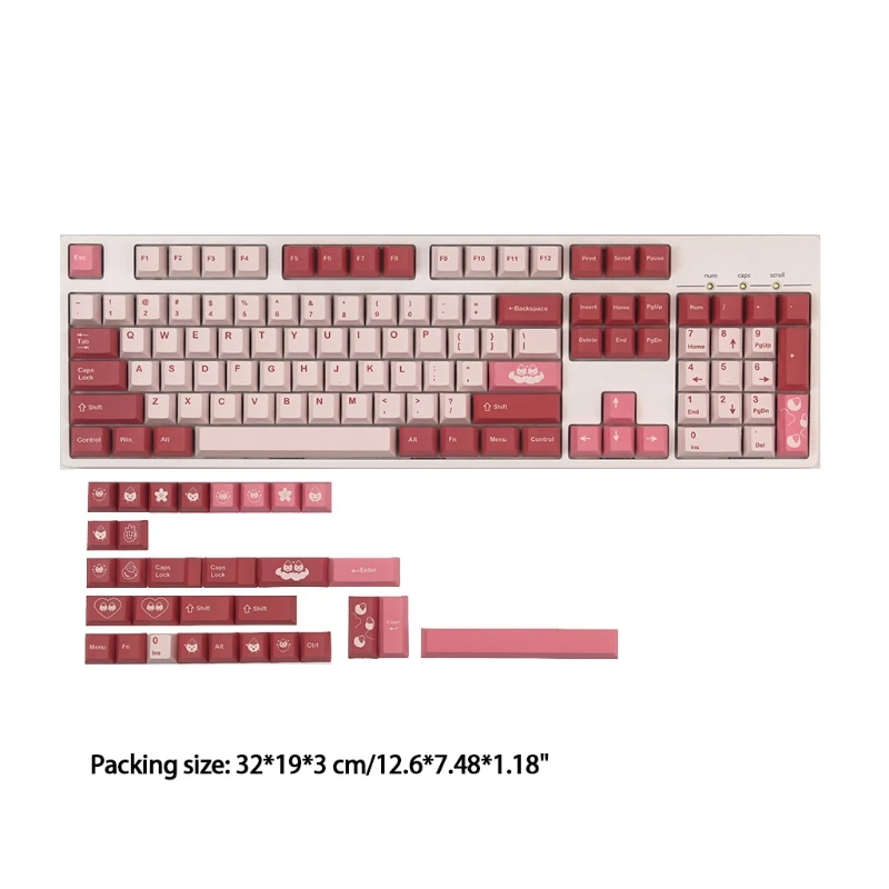 

128 клавиш/набор Daifuku Keycap Allover Cherry Profile PBT, сублимационный ключ для GH60 GK61 GK64 84 87 96 104 AXFY