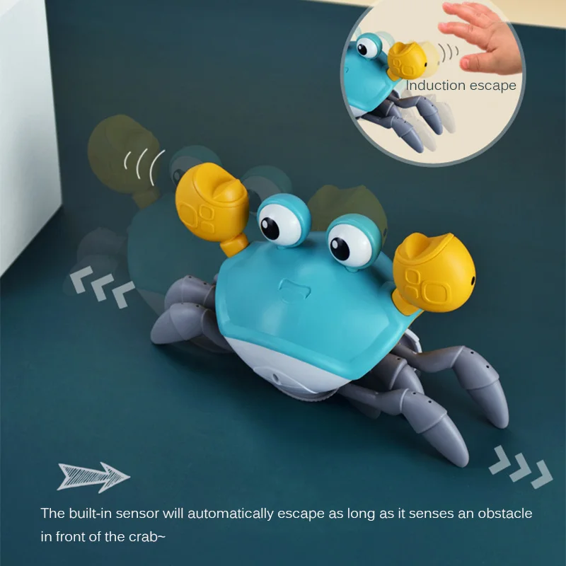 

New Strange Electric Induction Crab ToyAutomatic Obstacle Avoidance Light Music Charging Crab Run Children'S Toy